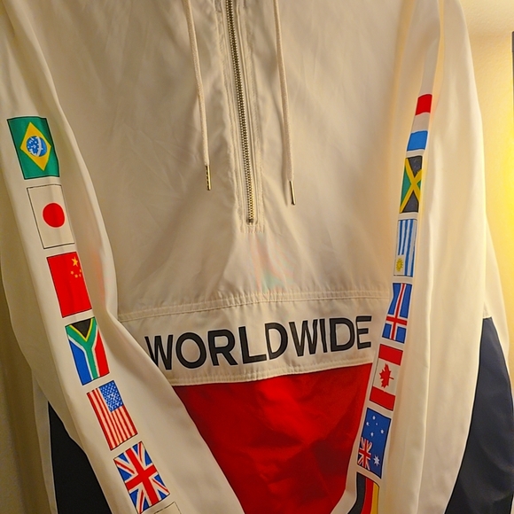 Forever 21 White and Red Windbreaker - Picture 3 of 3